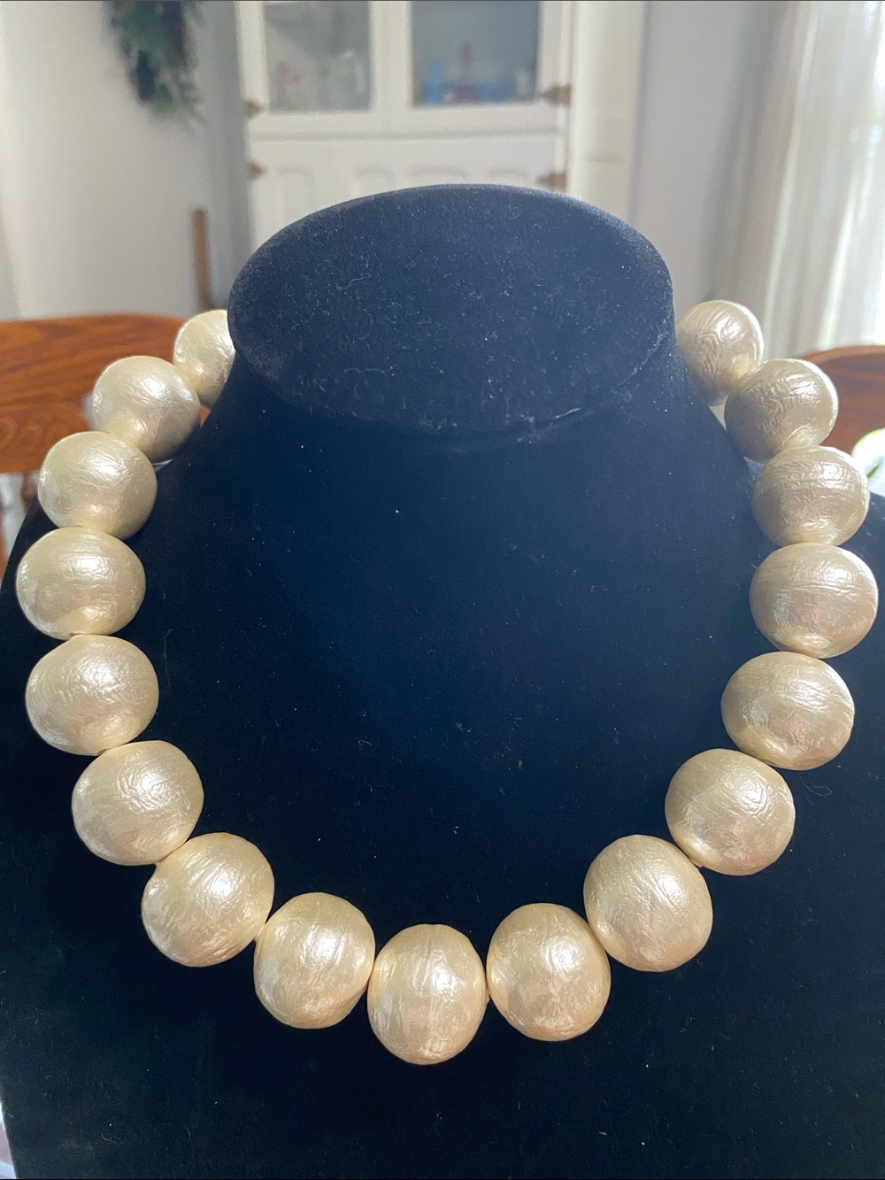 VTG Lustrous Champagne/Ivory Cotton Pearl Necklace